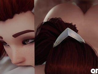 Brigitte Big Juicy Ass Prone Bone & Cowgirl Anal Fuck - Anal Plug Performance - Overwatch 3D Animation