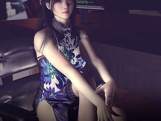 Korean Dance Puppet with String Cheongsam Elegant Long Legs Pussy Exposed