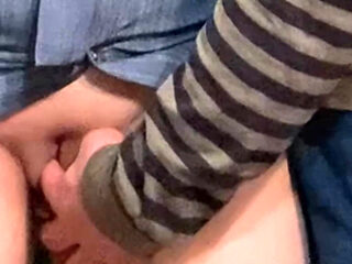 Dirty Hobby! Old Man Fingering Perfect Pussy in Public