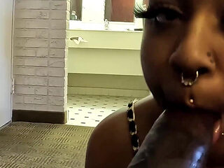 Mixed Cutie Little Bleu Likes Sucking on BBC