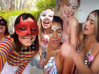 Bffs - bachelorette party turns into reverse orgy as bride share fortunate studs sausage to her mates