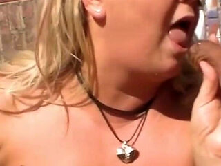 A bunch of horny guys for a horny mature
