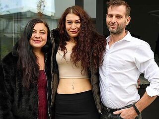 Christina Santes and Fiona Sweetyx are enjoying this big shared cock