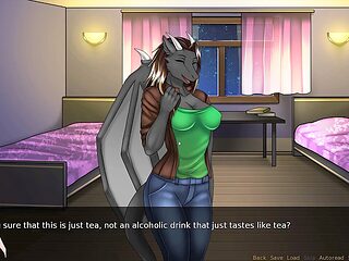 Unshaven visual novel featuring big boobed characters and furry action