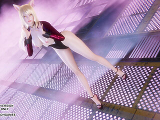 [mmd] T-ara - Day by Day Ahri Sexy Striptease League of Legends Hentai Uncensored 4K 60fps