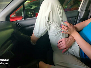 American Wife Masturbates in Parking Garage