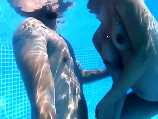 Pregnant Pool Sex Young MILF! Putting on a Show for the Neighbors