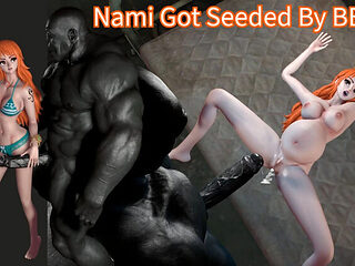 Hot Nami Gets Impregnated by a Black Monster Cock in Hardcore Hentai Scene