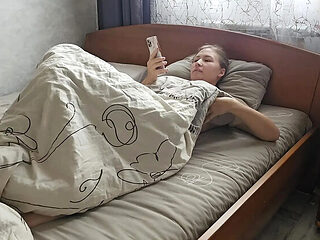 Stacy_via Wakes Up Horny and Masturbates to Porn - Big Natural Tits and Extreme Squirting Orgasm