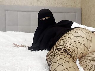 Arab wife in pantyhose without panties masturbates to a friend Yes, look at me, honey.