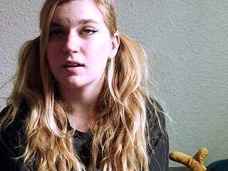 Solo masturbation of a beautiful amateur blonde