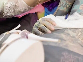 Two Slim Girls in Lingerie and High Heels Get Rough Fucked by 2 Guys