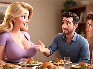 Step mom seduces step son in animated fantasy