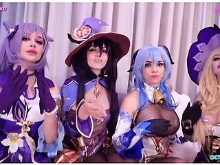 Genshin Orgy Party By Octokuro, Purple Bitch, Leah Meow And