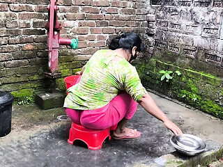 Desi Bhabhi First Time Anal with Brother-in-Law - Tight Pussy Fucking Outdoor