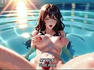 Curvy cutie in glasses gives a hot 3D blowjob