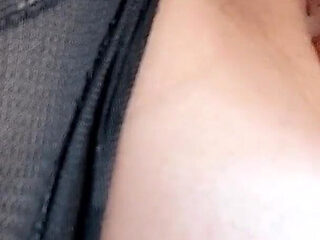 Slutty Woman Masturbates Her Shaved Pussy with a Dildo in Torn Pantyhose and Orgasms Close-up