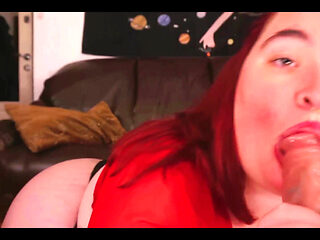 The Fat Girl Sucks Dick Deliciously and Shows off Her Body