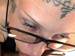 Hot Secretary in Stockings, Glasses and Heels Gets Fucked on the Table