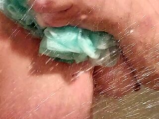 Steamy shower with hot babe and her amazing natural tits