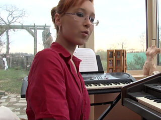 Ginger teen gets fucked by her piano teacher
