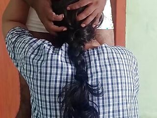 Chennai College Girl with Uniform Standing Romance with Tution Teacher in Home in Holiday