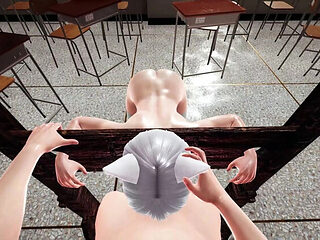 Anime Girl Yulina 3D Hentai - POV Handjob & Deep Throat Blowjob with Swallowing