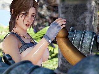 Climax, playing porn games, big boobs