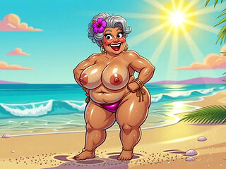 Sexy Big Boobs on Beach