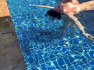 Pool Day: Cheating Busty Wife Having Fun with Her Lover. Big Boobs, Sun and Big Cock