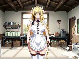 Busty cowgirl's milk factory fuck