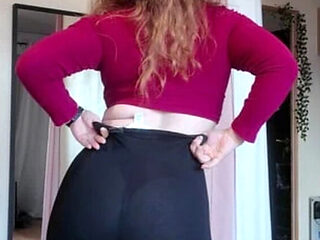 French Redhead MILF Big Natural Tits Striptease Dance HD