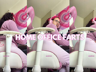 Home Office Leggings Farts Nonstop Pretending with Coworker Then Dirty Talk