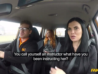 Fake Driving School - Gorgeous Redhead Ella Hughes Begs Examiner for a Chance in Hardcore Sex Video