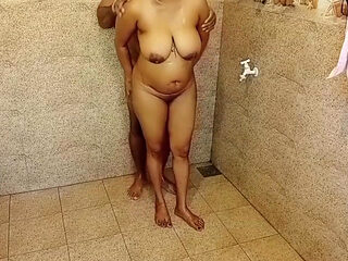 Wife Gets Fucked in the Bathroom with Husband and Friend