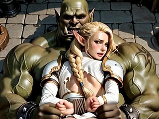 Blonde Elf Babe Gets a Pounding From the Orc King's Cock Part2. Waifu Hentai Animation.