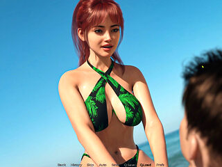 The Beach House V0.2 Part 1 - Giving Alicia a Sensual Beach Ass Massage and Peeking at Leanna