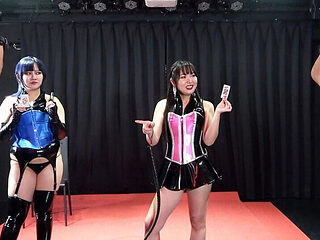 Two Japanese Mistresses Play Card Game: Winner Gets Handjob, Loser Gets Whipped - BDSM Femdom Punishment