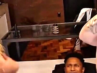 Black Man Fucks the Blonde and the Brunette in Front of the Horn Broach