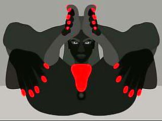 Hottie trains a demon girl in a sexy animated hentai scene