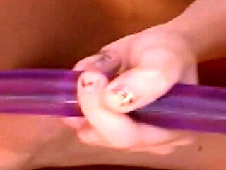 Lesbians in Heat Scene-1_trio of Lesbian Goddesses Sharing a Double Dildo in the Backyard