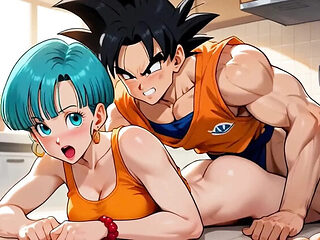 Goku Fucks Horny Bulma Doggystyle - Uncensored Anime Hentai Moaning & Big Dick