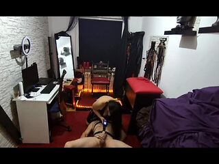 Piss Drenched Submissive Slut Soaks Floor in Golden Shower