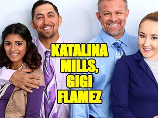 Watch bubbly Katalina Mills and Gigi Flamez's smut