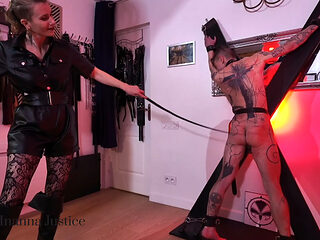 Inanna Justice and Lady Syene Break Bound Slave with Dice Game in Justice Room Finale - Double Domme Anal Training Part 6