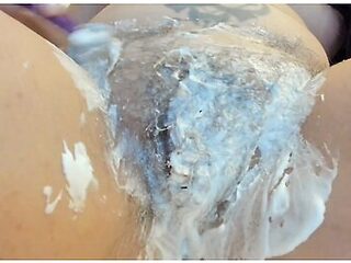 Complete Very Close Hair Removal Of A Big And Really Hairy Pussy Fetish