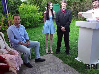 Busty Bride started anal orgy during wedding day