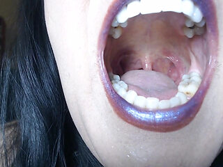 Deep Inside Tongue Teeth Uvula Throat