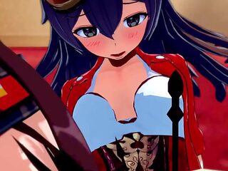 Amber and LaSignora have a steamy lesbian encounter in this Genshin