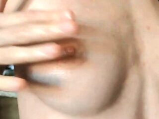 Oiled Massage and Caressed Sweet Nipples Solo Webcam Show